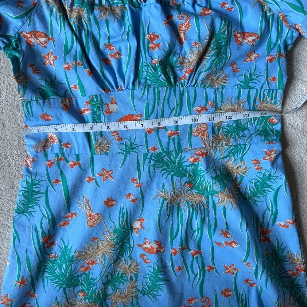 HVN Mini Holland Dress Ocean Fish Print 10 - Picture 12 of 15